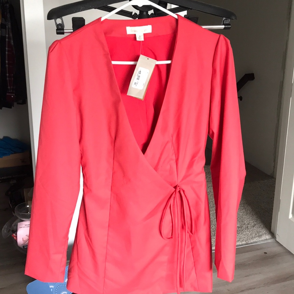 New Francesca’s long sleeve wrap shirt/blouse